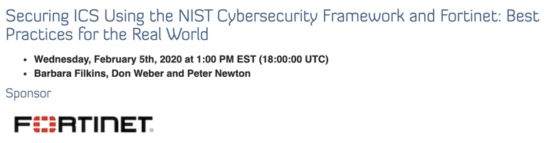 SANS Webcast Securing ICS
