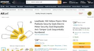 Electric Meter Seals on Amazon